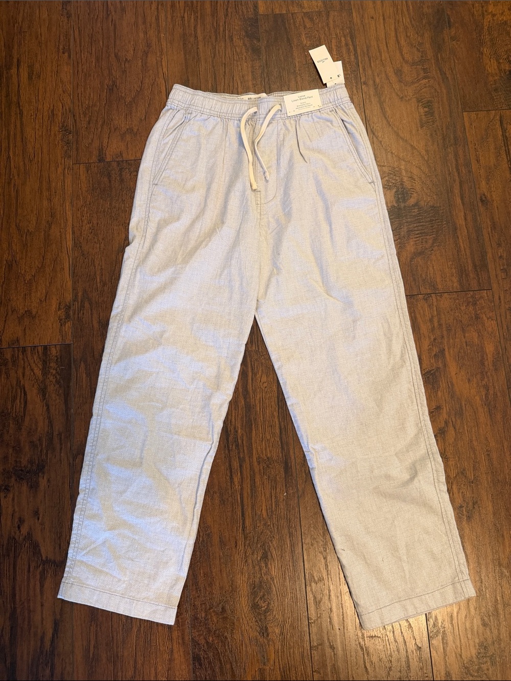 Hollister Light Blue Women's Drawstring Linen blend pants